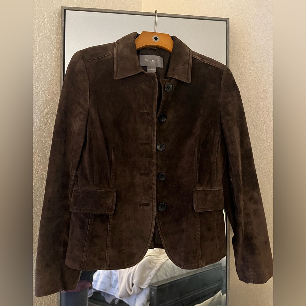 Ann Taylor Brown Suede Blazer size 6P